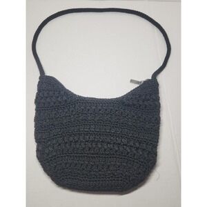 The Sak Black Woven One Strap Crescent‎ Purse